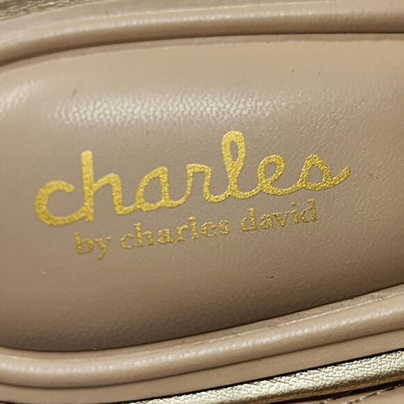 Gold Charles By Charles David Cate Rhinestone Wedge Sandal 9.5M - Picture 7 of 11